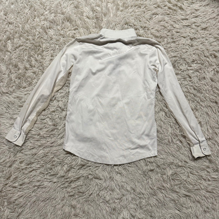 Girl’s Large White Essex Classics Long Sleeve Horseback Riding Show Shirt