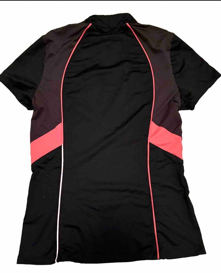 Kerrits Equestrian Womens Top XS Black and Red Short Sleeve 1/4 zip