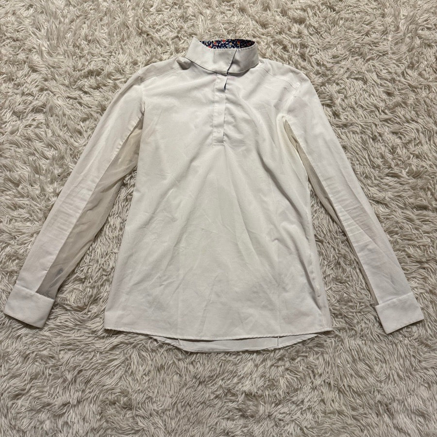 Women’s Medium White RJ Classics Long Sleeve Horseback Riding Show Shirt