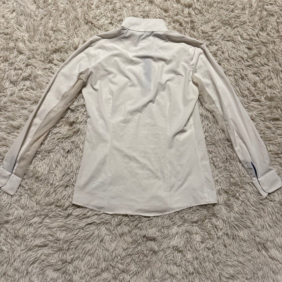 Women’s Medium White RJ Classics Long Sleeve Horseback Riding Show Shirt