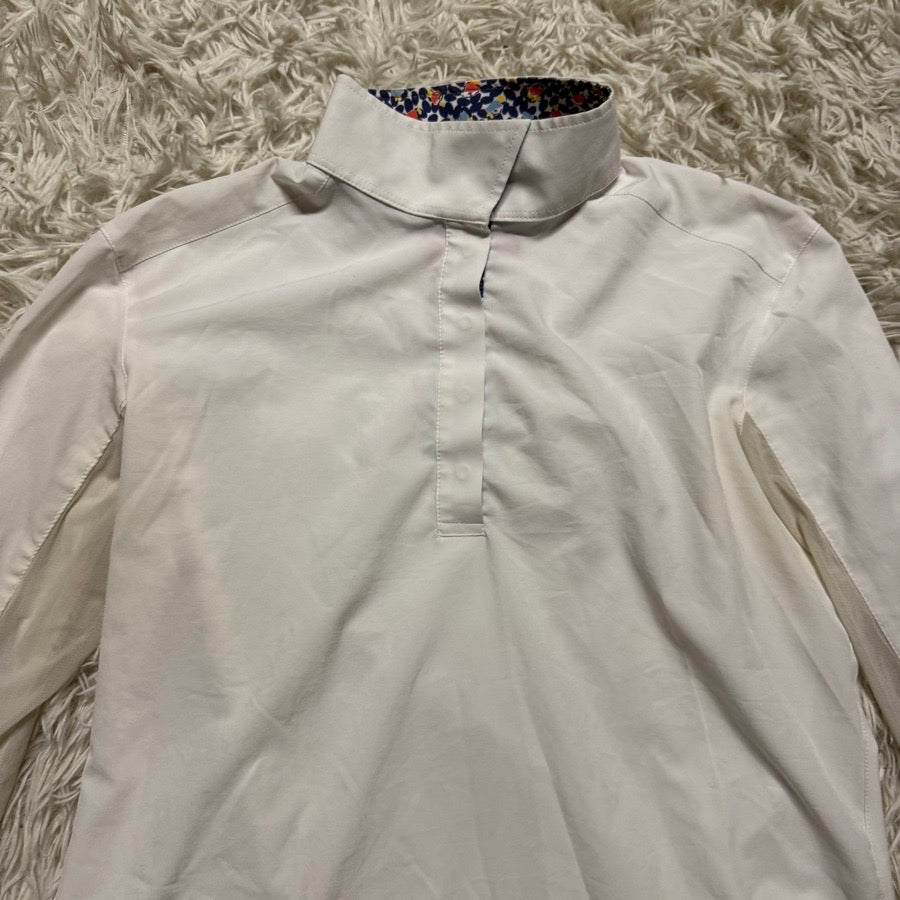 Women’s Medium White RJ Classics Long Sleeve Horseback Riding Show Shirt