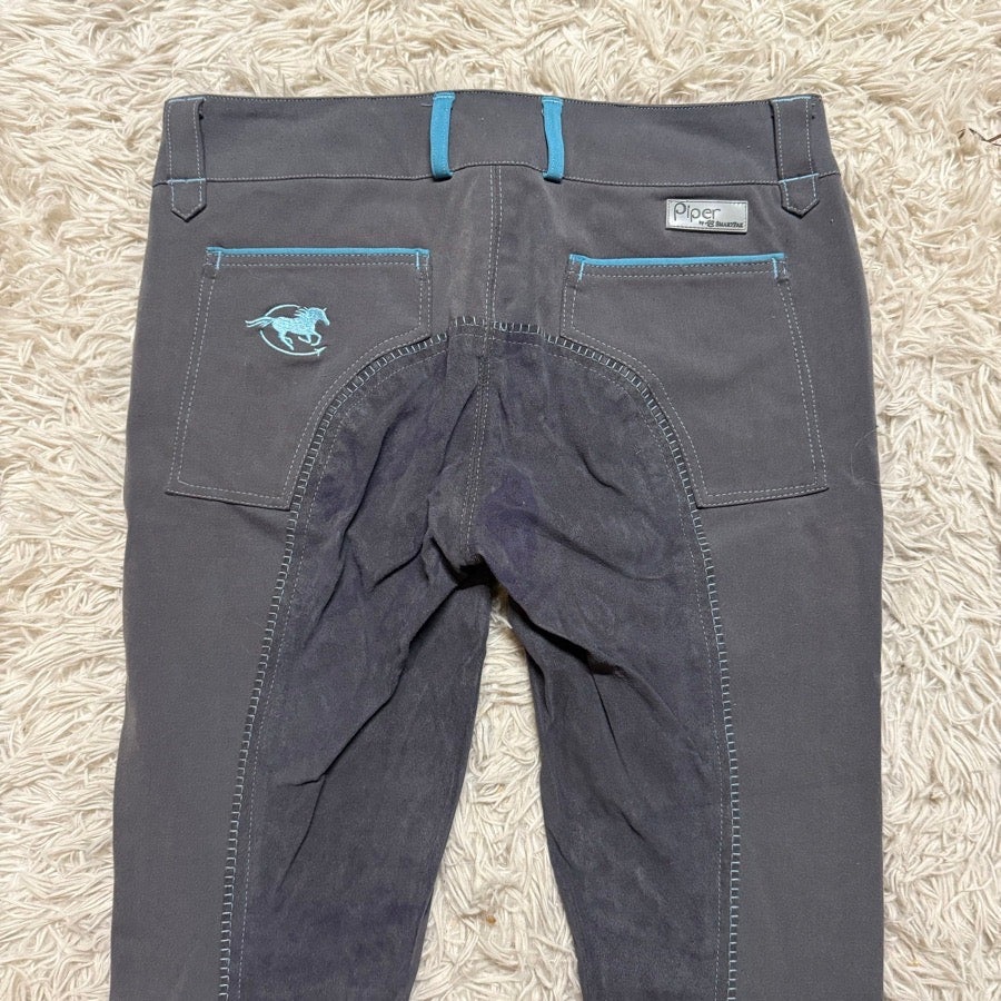 Women’s Size 30L Grey Smartpak Piper Full Seat Horseback Riding Breeches