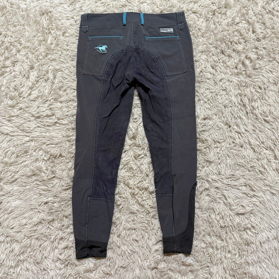 Women’s Size 30L Grey Smartpak Piper Full Seat Horseback Riding Breeches