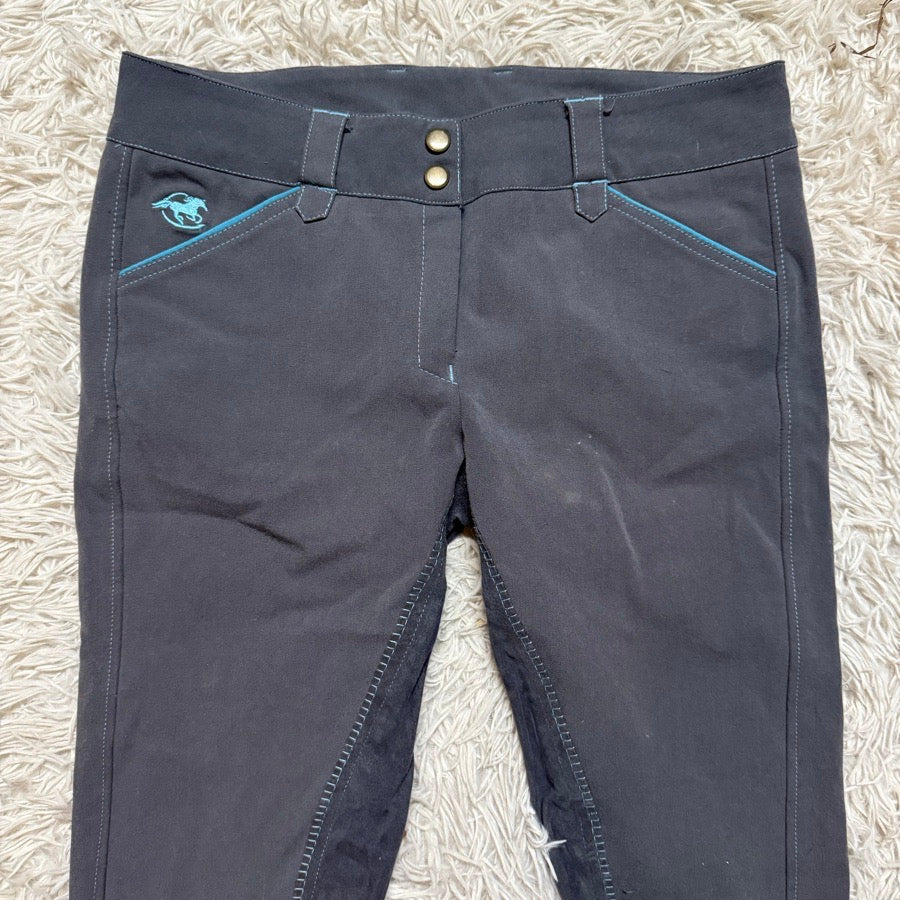 Women’s Size 30L Grey Smartpak Piper Full Seat Horseback Riding Breeches