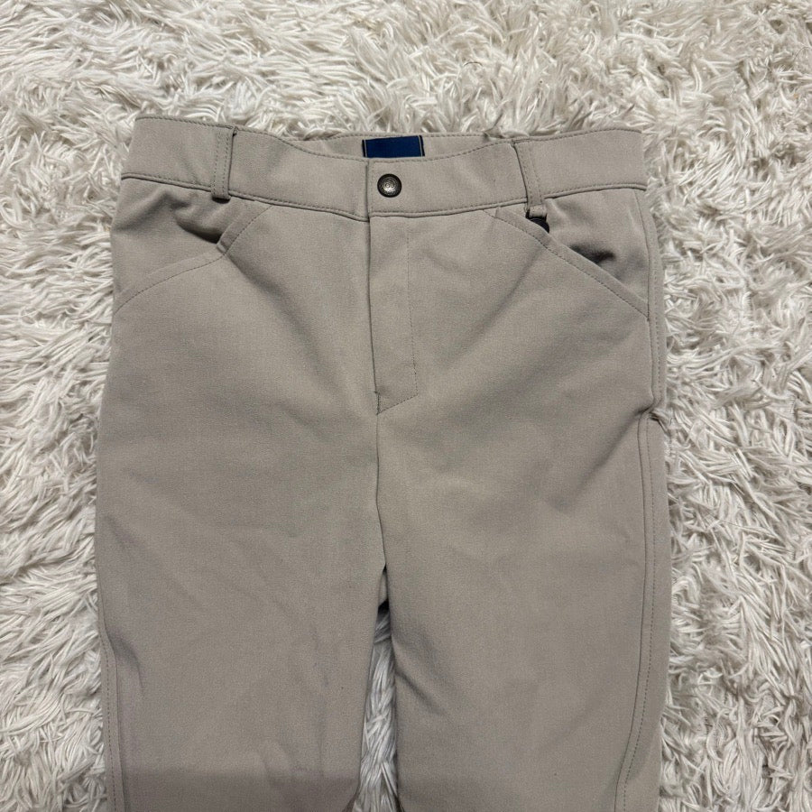 Boy’s Size 16 Tan Ovation Knee Patch Horseback Riding Breeches. Good Condition.