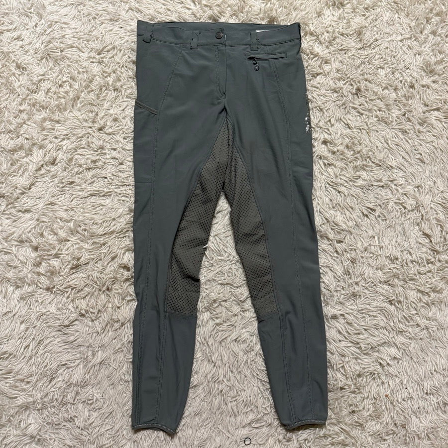 Women’s Size 30L Grey Pikeur Full Seat Horseback Riding Breeches. Good Condition