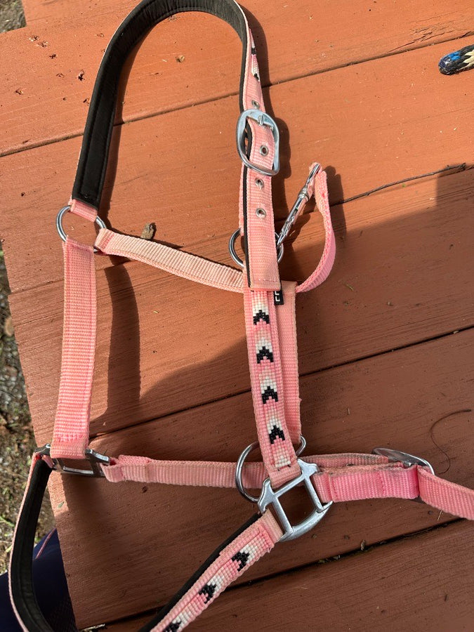 Pink halter with pretty beads