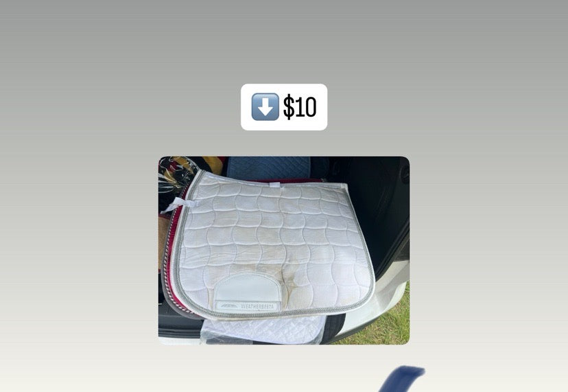WEATHERBEETA White dressage pad with silver piping
