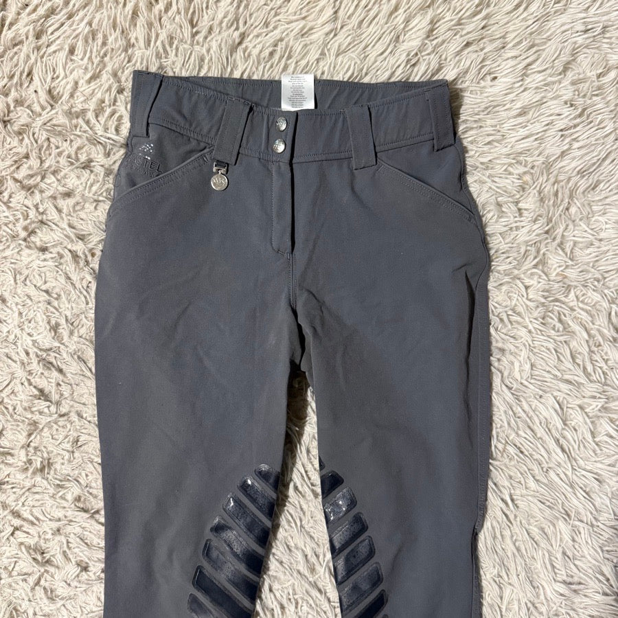 Women’s Size 24 Grey Kastel Denmark Knee Patch Horseback Riding Breeches.