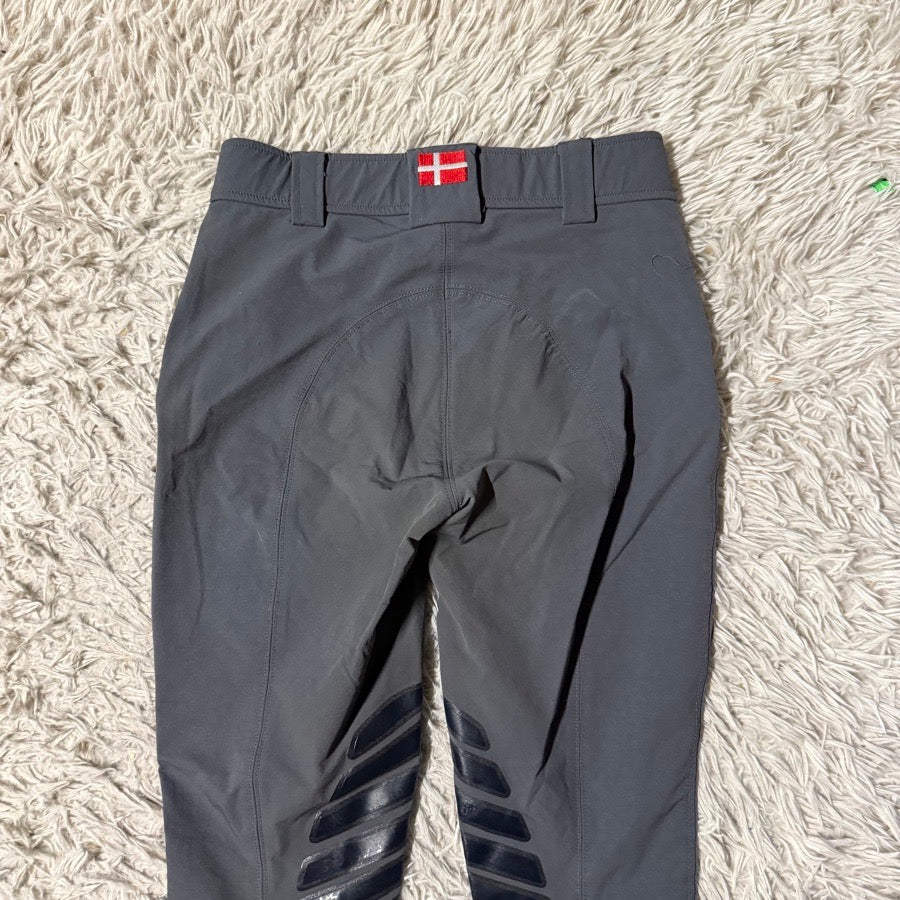 Women’s Size 24 Grey Kastel Denmark Knee Patch Horseback Riding Breeches.