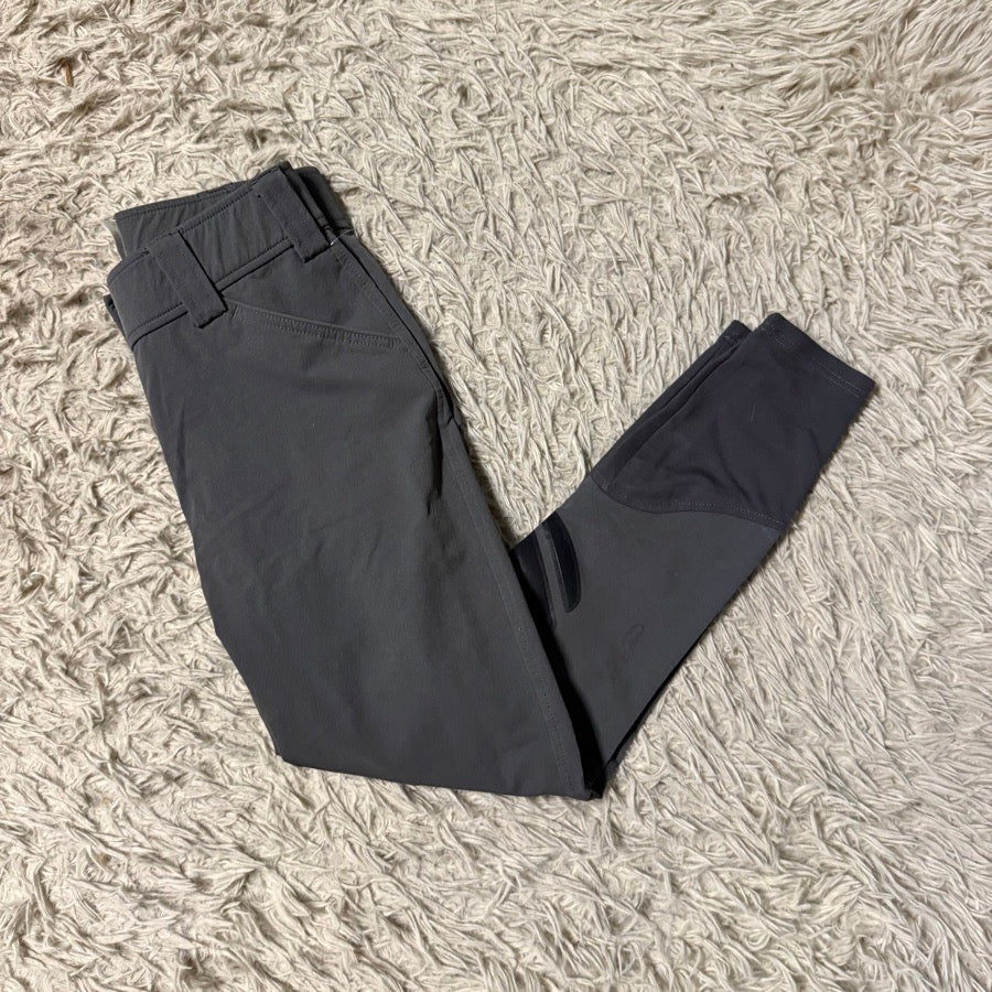 Women’s Size 24 Grey Kastel Denmark Knee Patch Horseback Riding Breeches.