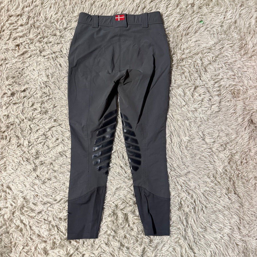 Women’s Size 24 Grey Kastel Denmark Knee Patch Horseback Riding Breeches.