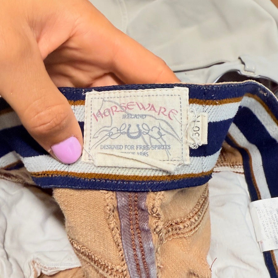 Women’s Size 30 Brown Horseware Knee Patch Horseback Riding Breeches. Good Cond.