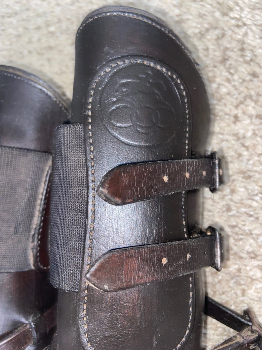 Leather Open front boots