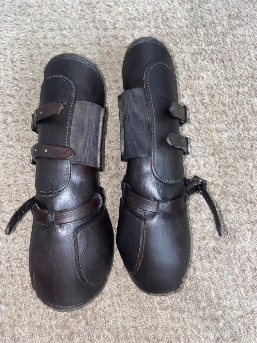 Leather Open front boots