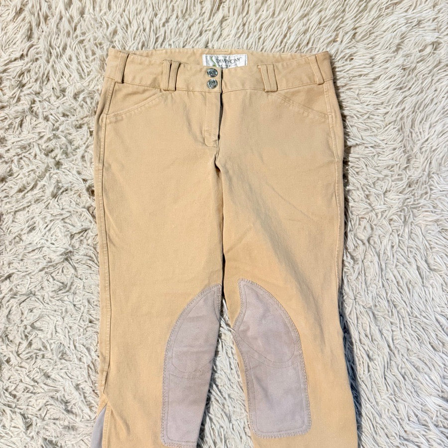 Women’s Size 28L Tan Tredstep Knee Patch Horseback Riding Breeches. Good Cond.