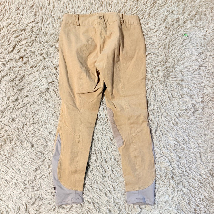Women’s Size 28L Tan Tredstep Knee Patch Horseback Riding Breeches. Good Cond.