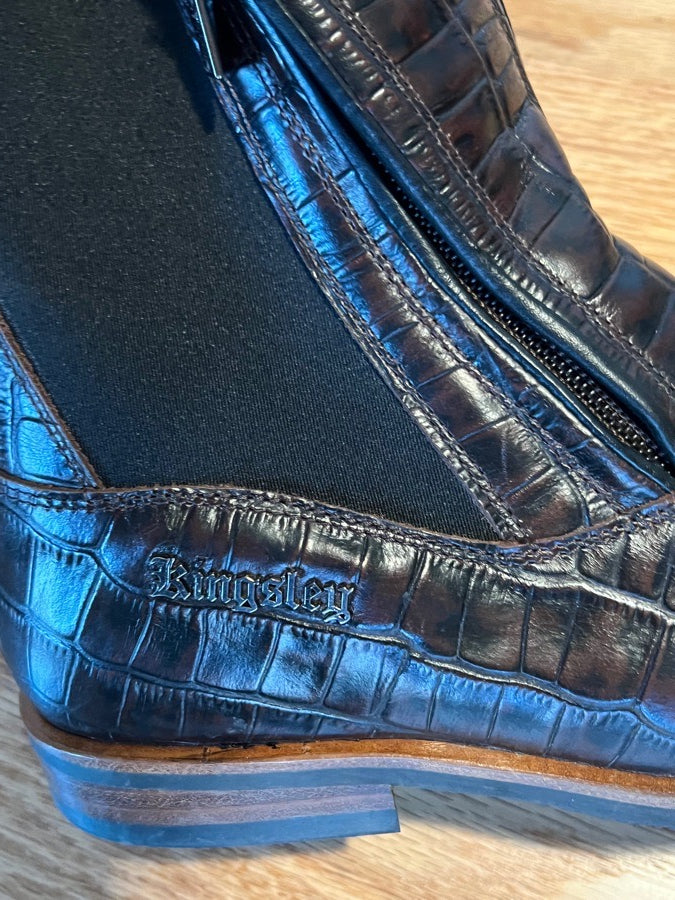 KINGSLEY ZAMBIA CROC SHORT BOOTS