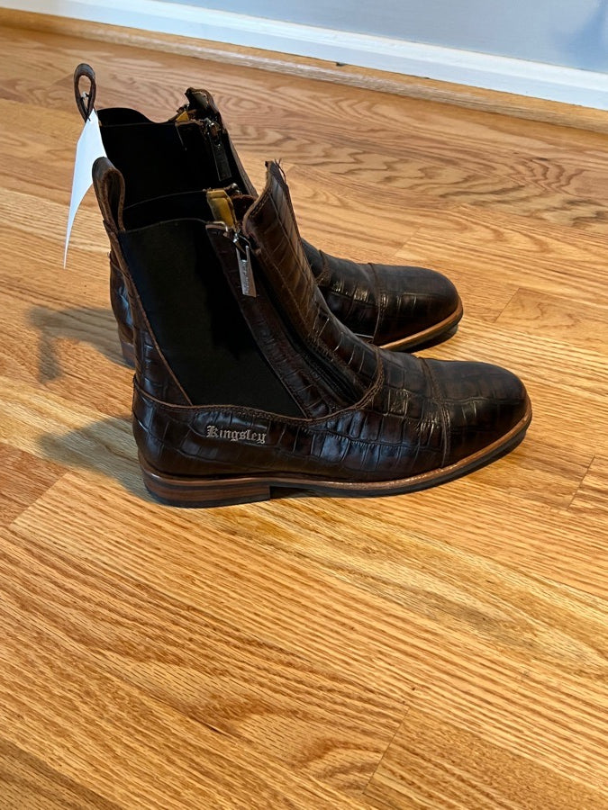 KINGSLEY ZAMBIA CROC SHORT BOOTS