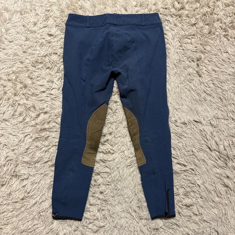 Women’s Size 30 Navy Tailored Sportsman Knee Patch Horseback Riding Breeches