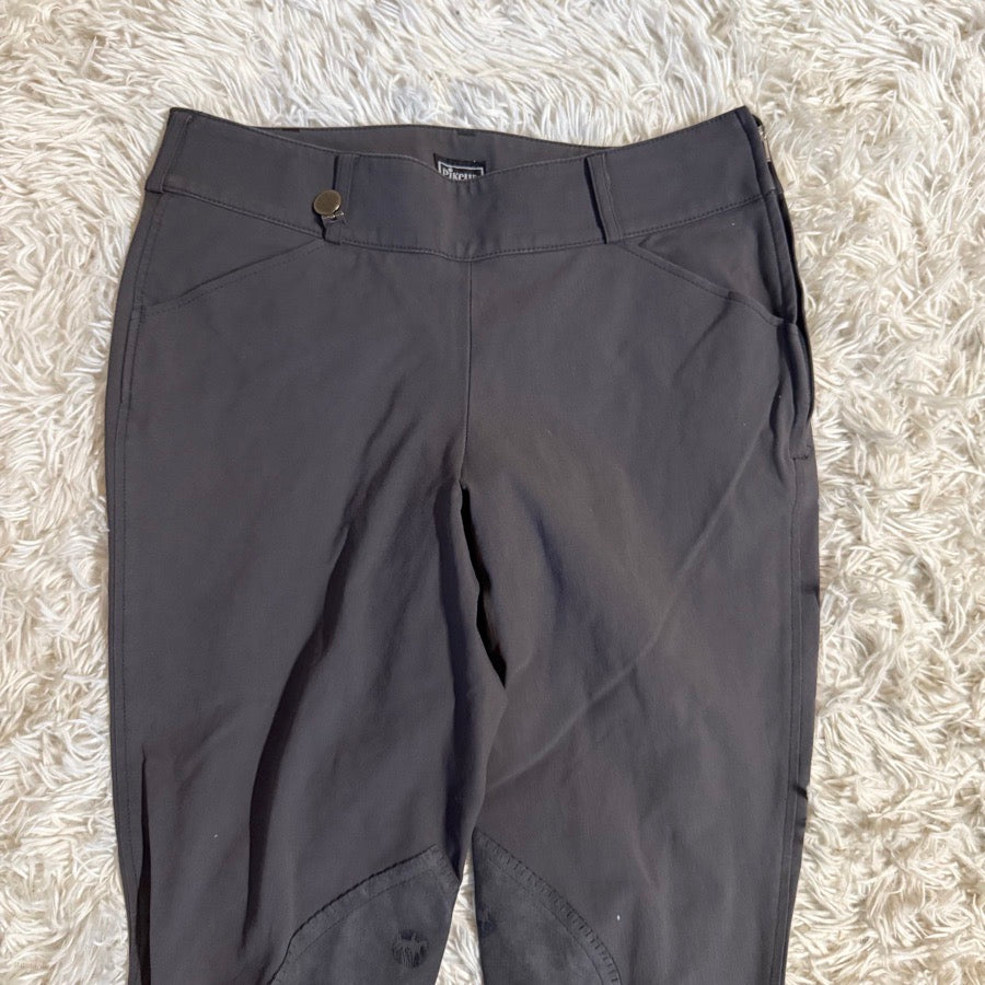 Women’s Size 30L Grey Pikeur Knee Patch Horseback Riding Breeches. Good Cond.