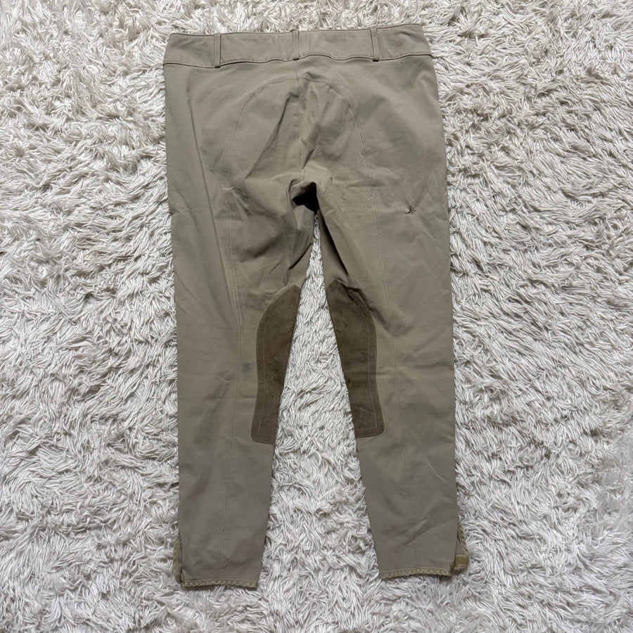 Women’s Size 34 Tan Tailored Sportsman Knee Patch Horseback Riding Breeches