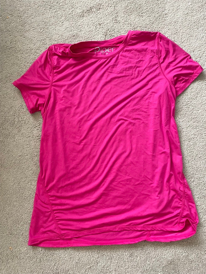 PIPER BY SMARTPAK Large Piper SmartCore™ Short Sleeve Crew Neck Sun Shirt, pink.