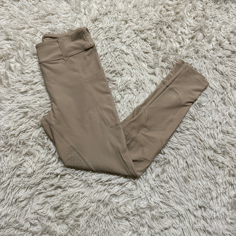 Women’s Medium Tan Free Rein Full Seat Horseback Riding Breeches Tights.