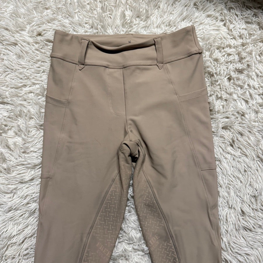 Women’s Medium Tan Free Rein Full Seat Horseback Riding Breeches Tights.