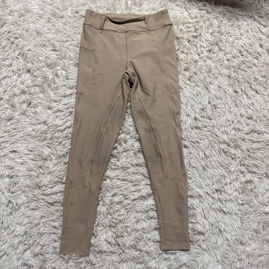 Women’s Medium Tan Free Rein Full Seat Horseback Riding Breeches Tights.