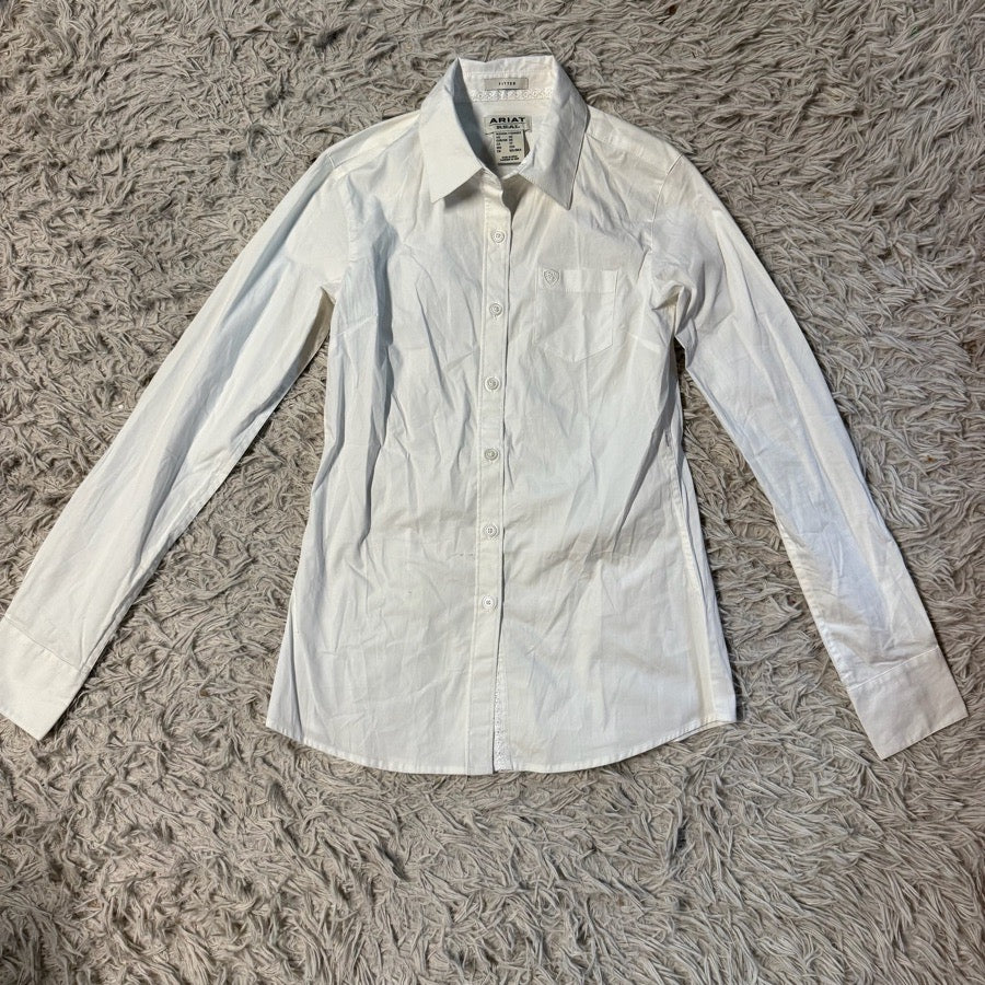 ARIAT Women’s XS White Ariat Long Sleeve Button Down Horseback Riding Shirt