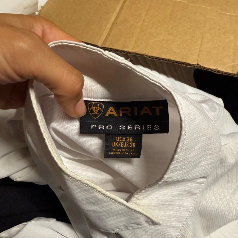 ARIAT Women’s Size 36 White Ariat Long Sleeve Horseback Riding Show Shirt (4)