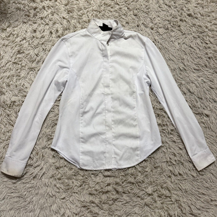 ARIAT Women’s Size 36 White Ariat Long Sleeve Horseback Riding Show Shirt