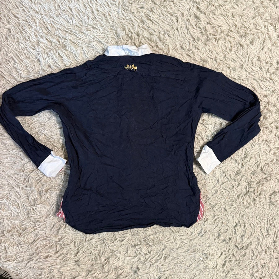EQUINE COUTURE Women’s XL Navy Equine Couture Long Sleeve Horseback Riding Show Shirt. Good Co. (3)