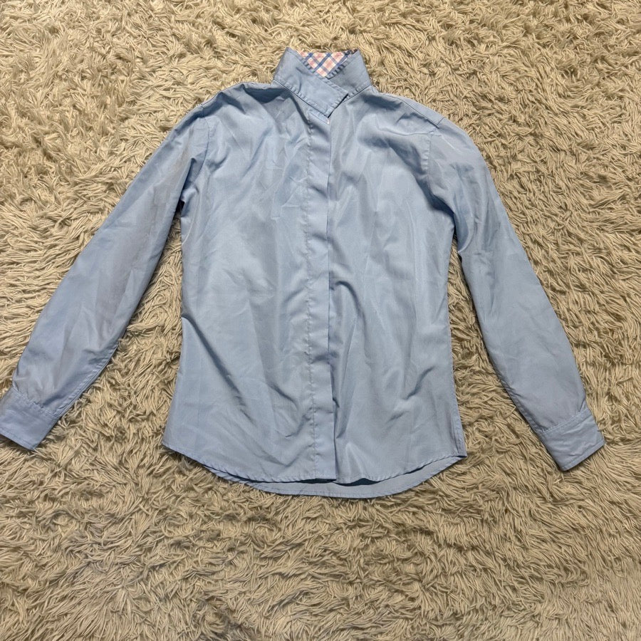 THE TAILORED SPORTSMAN Women Size 6/34 Blue Tailored Sportsman Long Sleeve Horseback Riding Show Shirt