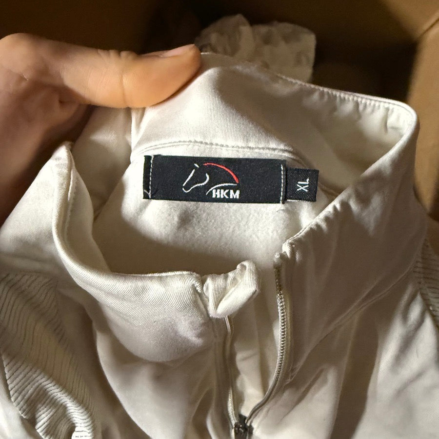 Women’s XL Cream HKM Long Sleeve Horseback Riding Sunshirt. Good Condition.