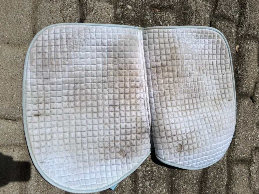 PACIFIC RIM INTERNATIONAL PRI light blue saddle pad with black rope trim (2)