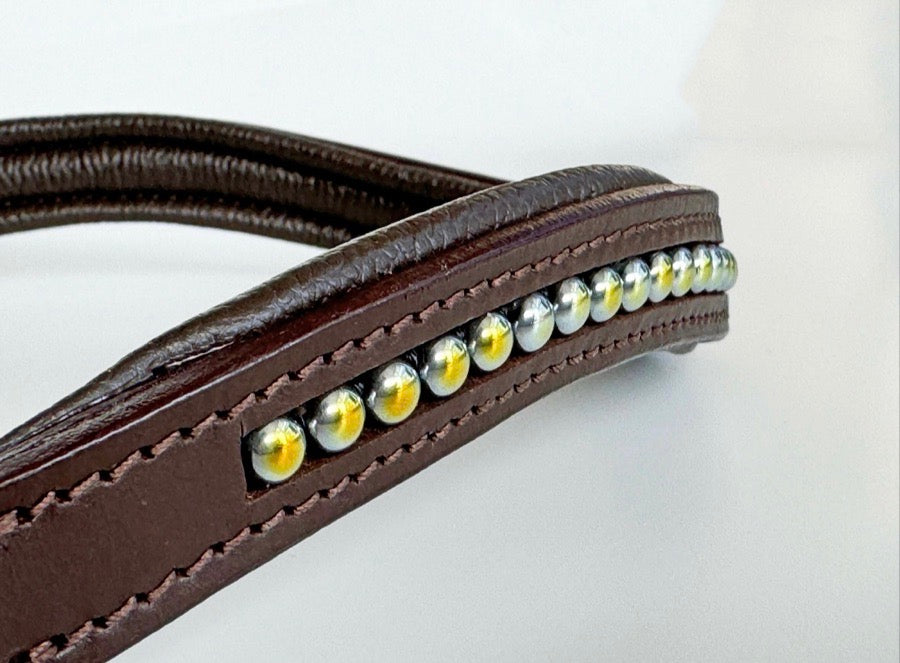 Blue & Gold Beaded Browband