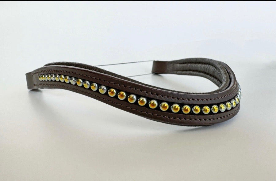 Blue & Gold Beaded Browband