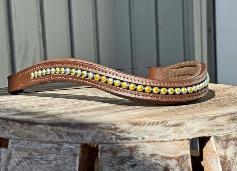 Blue & Gold Beaded Browband