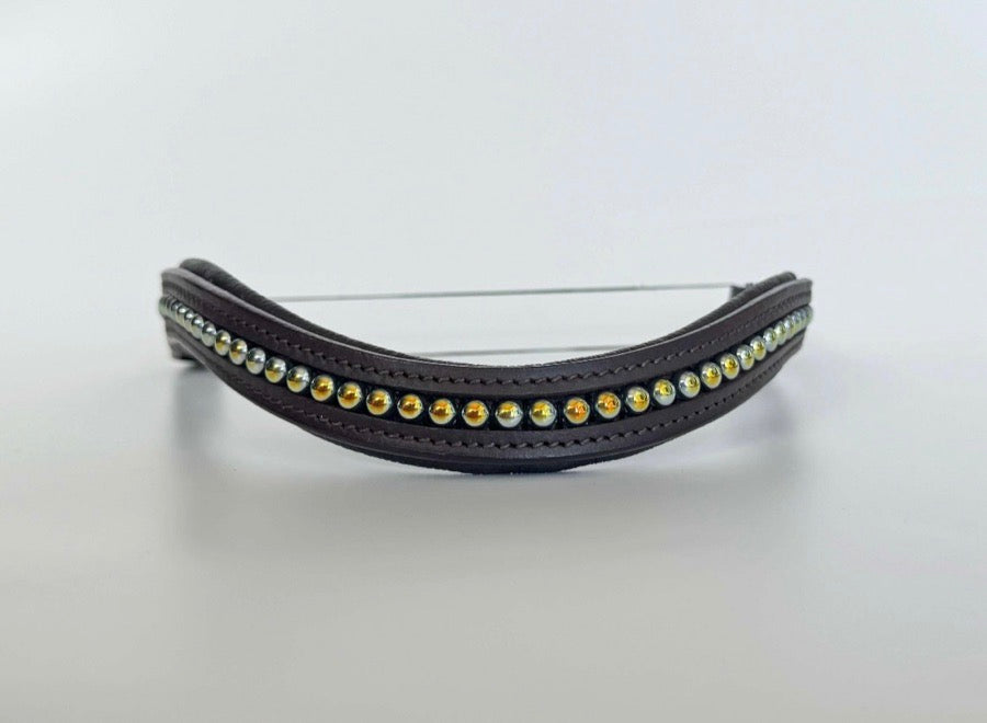Blue & Gold Beaded Browband
