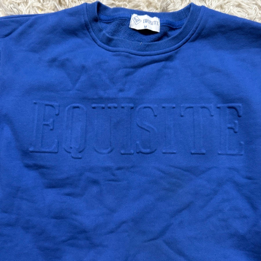 Women’s Medium Blue Equisite Equestrian Long Sleeve Horseback Riding Sweater Top