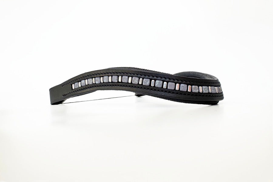 OTHER Blue & Silver Beaded Browband