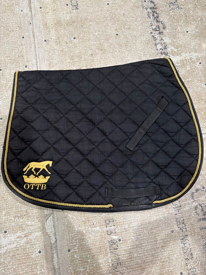 Other All Purpose OTTB Black Saddle Pad w/ Gold Accent