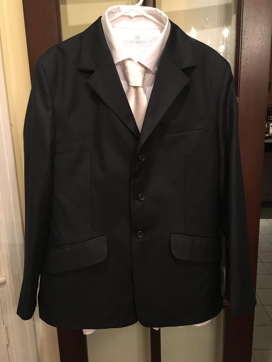 Ovation Jacket Men's Show Size 38R, RoMFH Microfiber Shirt,  Silk Tie and Gloves