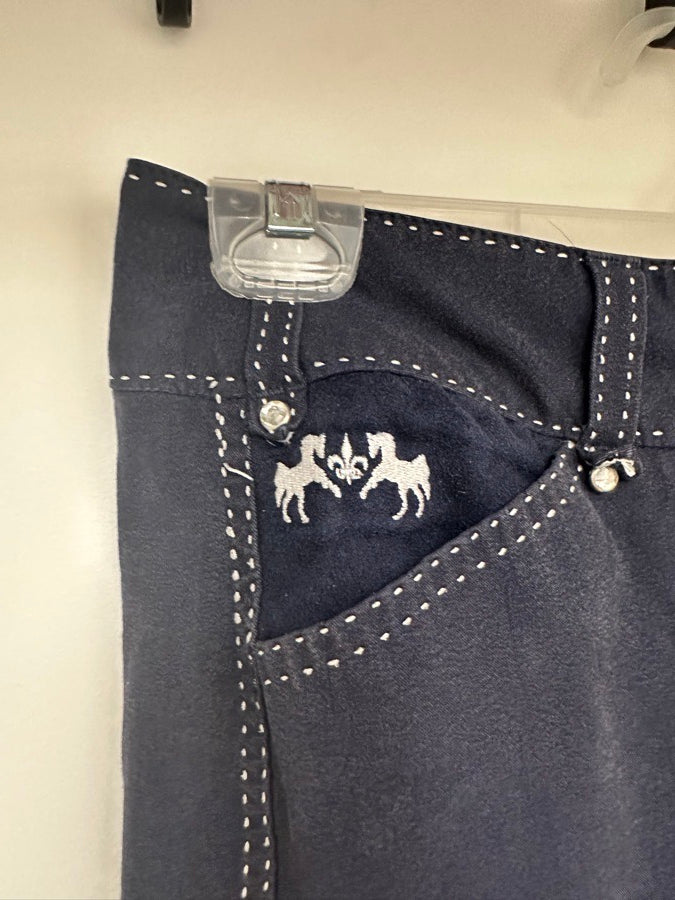 Equine Couture Navy Blakely Knee Patch Breech 28