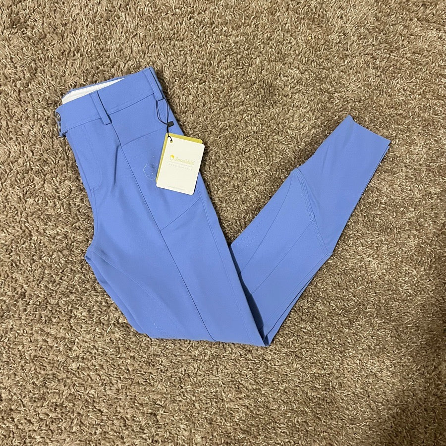 New Women Size 24 Blue Samshield Charlotte Knee Patch Horseback Riding Breeches