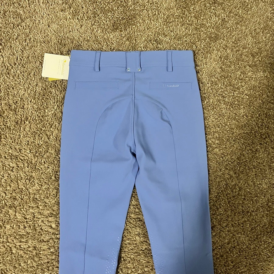 New Women Size 24 Blue Samshield Charlotte Knee Patch Horseback Riding Breeches