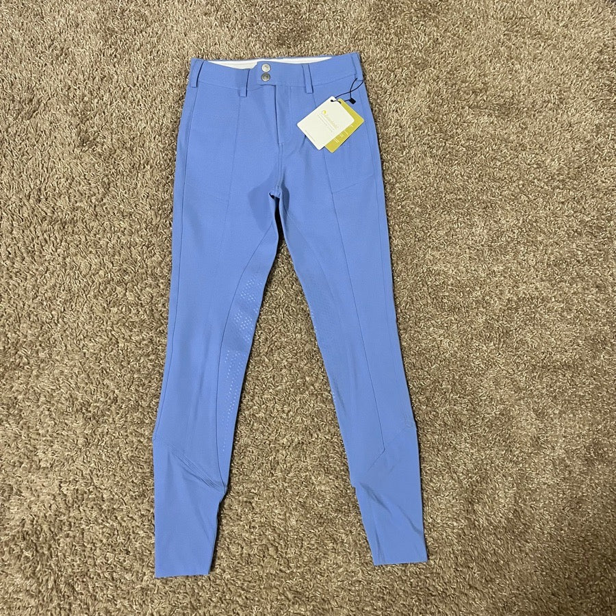 New Women Size 24 Blue Samshield Charlotte Knee Patch Horseback Riding Breeches