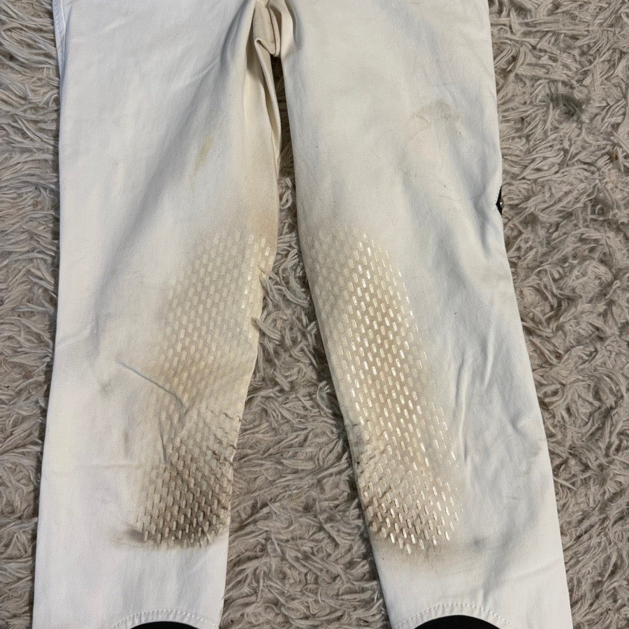 Women’s Size IT38 White Equiline Knee Patch Horseback Riding Breeches